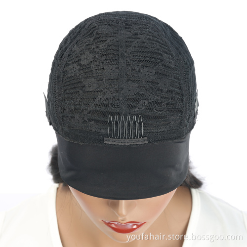 Cheap 10A Virgin Human Hair Straight Wigs Machine Made None Lace Headband Remy Hair Wig Brazilian Natural Color Human Hair Wigs